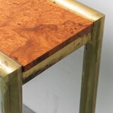 Console en laiton et ronce, modernisme vintage des années 1970