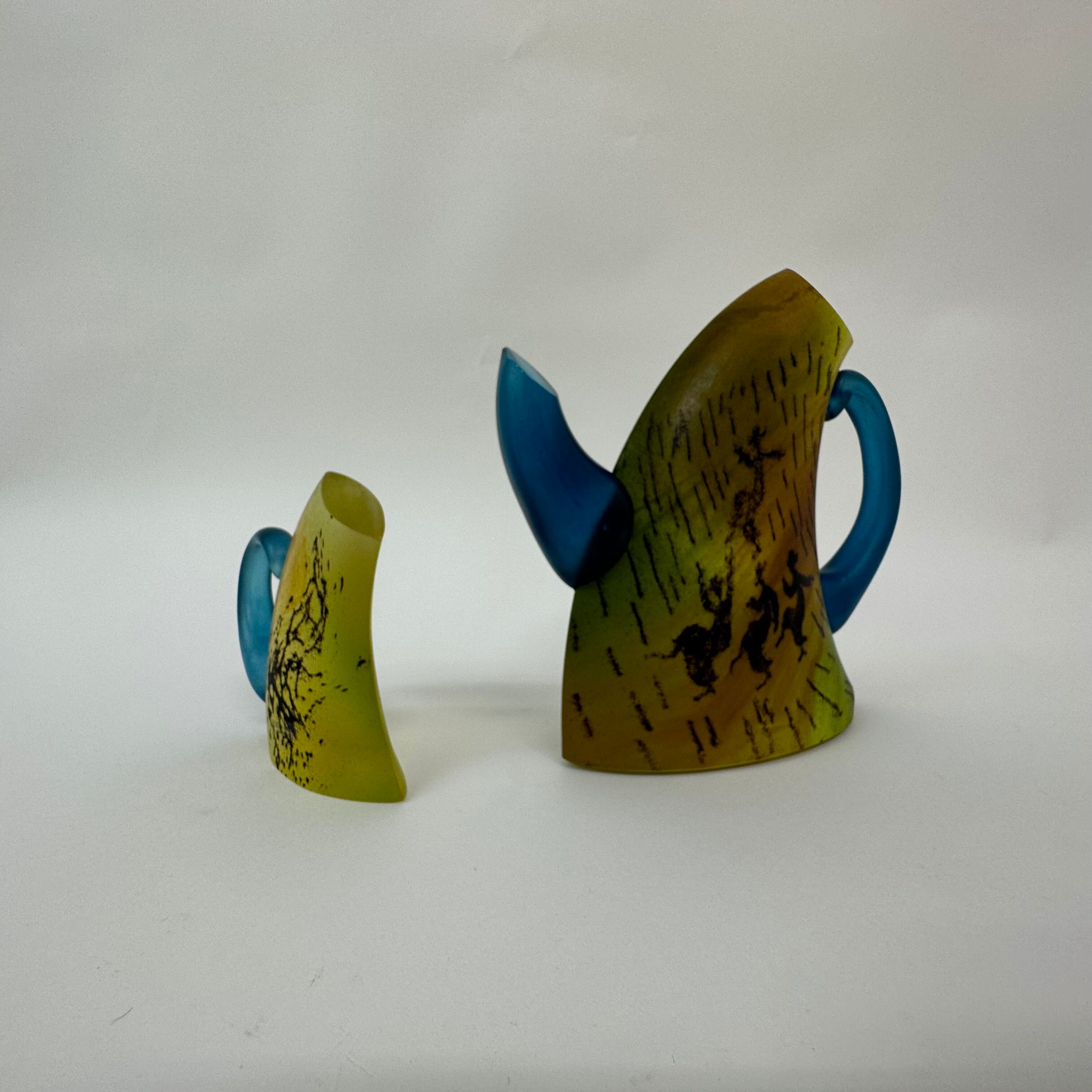 Kjell Engman for Kosta Boda Sweden Tea pot and mug Art glass , 1980's