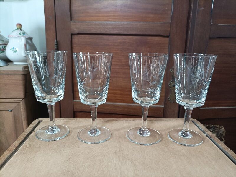 Water glass chiseled wine engraved dpc 082392