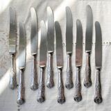 10 Vintage Rocaille Style Metal Knives