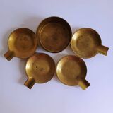 Set of 4 vintage brass nesting ashtrays