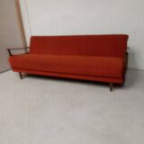 Vintage orange convertible sofa
