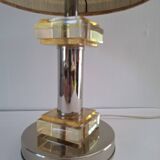 Lampes en lucite et métal chromé 70's