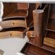 Dutch writing desk foot feet lion's feet color pepper inside ebony drawers