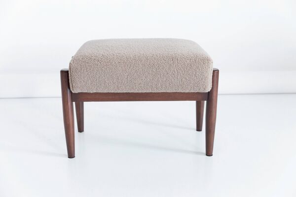 Set de deux tabourets vintage camel bouclé, Edmund Homa, années 1960