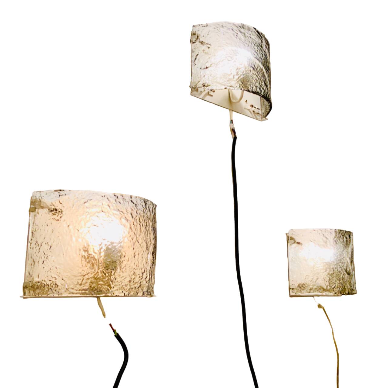 Set of 3 Italian Wall Lamps from the 1970s by Carlos Nazon for Mazzega