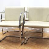 Set of 4 tubular design armchairs, Italy