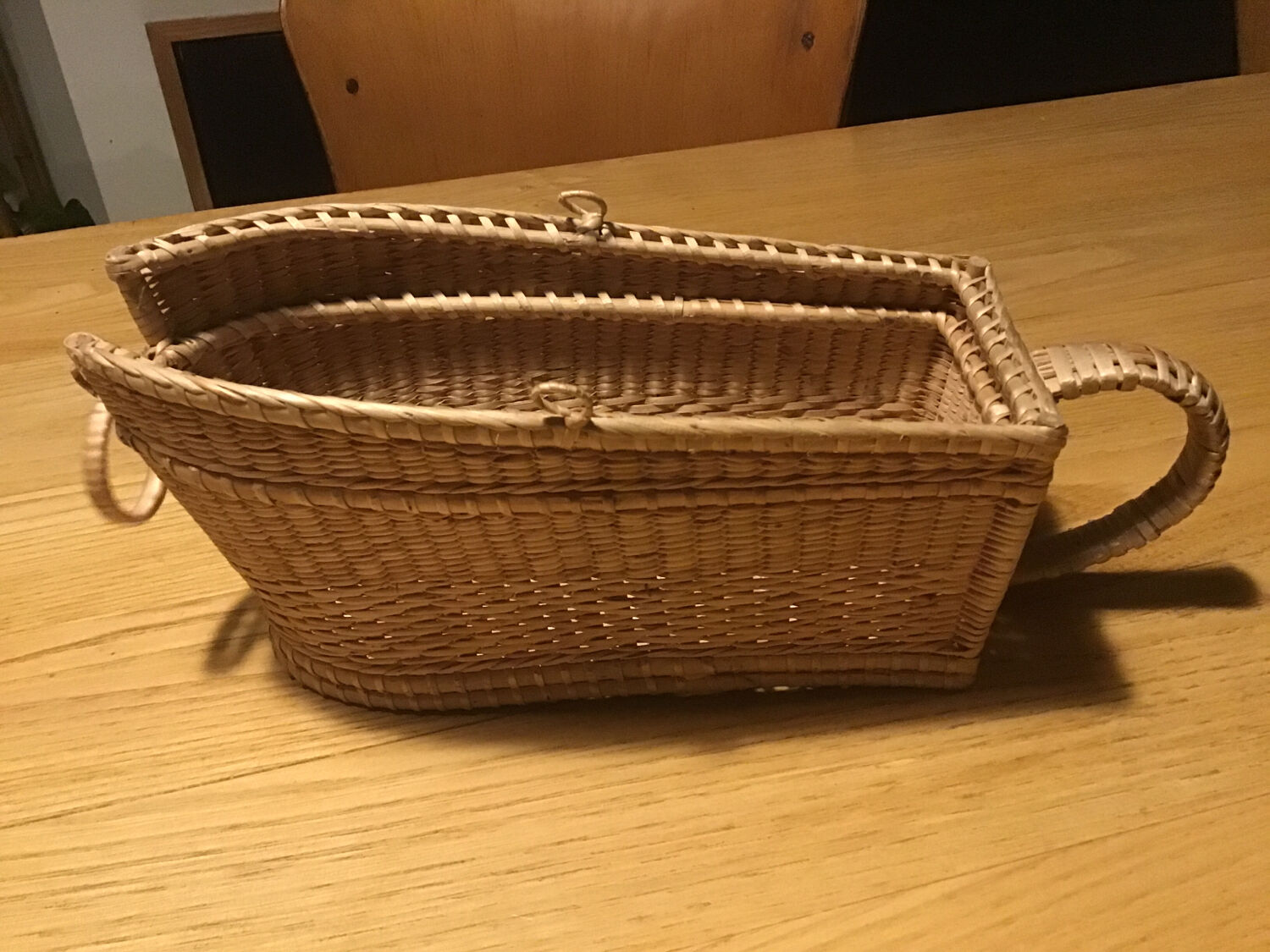 Old wicker bottle holder