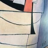 Vintage abstract painting, signed, circa 70's/80's