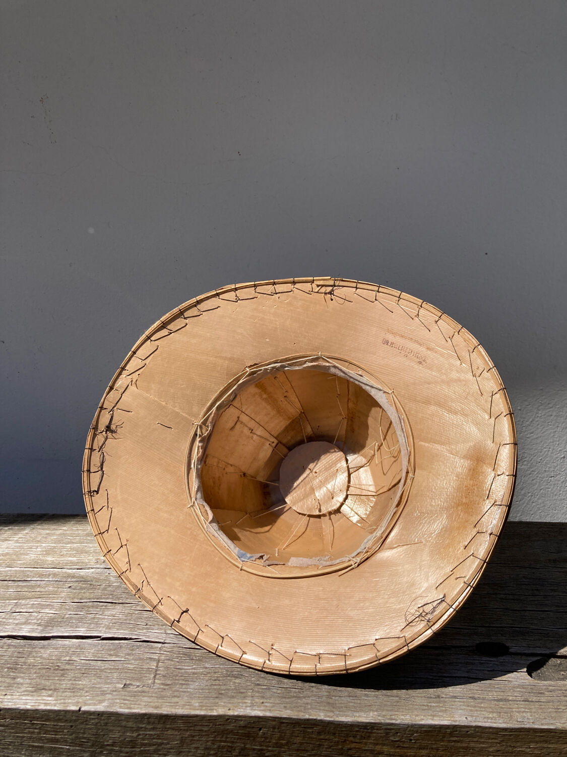 Colonial bamboo hat 70s wall decoration