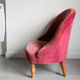 Fauteuil crapaud velours de soie