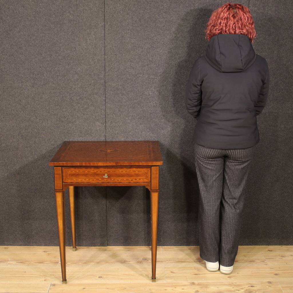 Italian inlaid wood side table