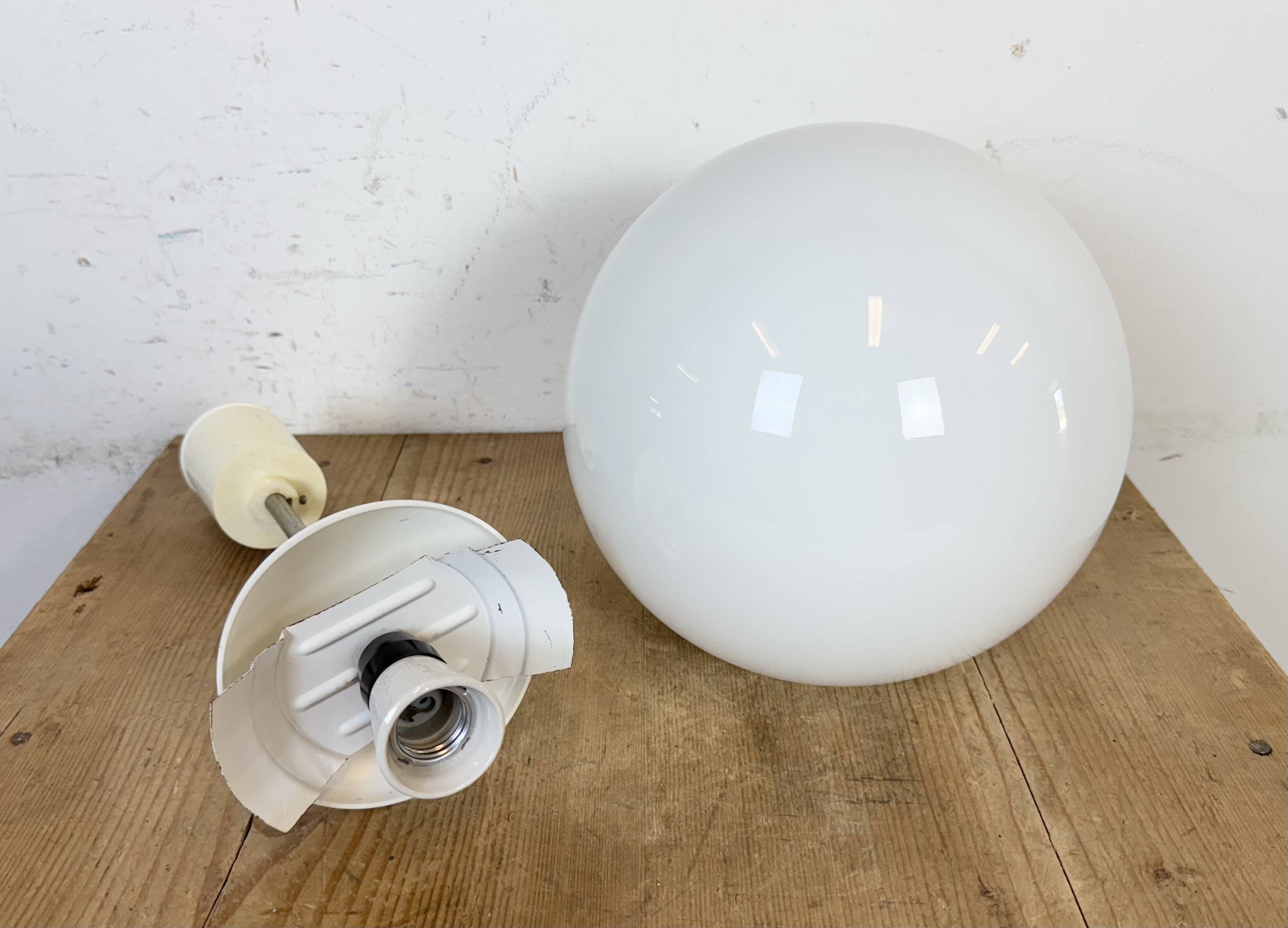 Vintage Chandelier with Milk Glass from Elektrosvit, 1960s