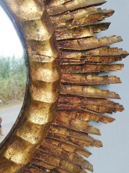 Mirror sun carved wood gilded period early 20th century