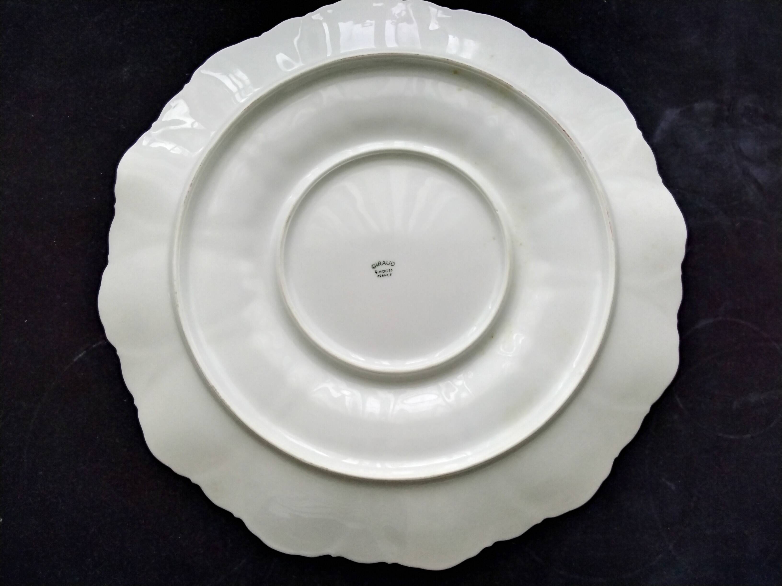 Limoges Giraud porcelain oyster serving dish