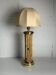 Midcentury bamboo and brass large mushroom table lamp by Leola, 1960s