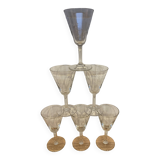 Set of 6 engraved wine glasses