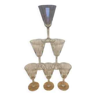 Set of 6 engraved wine glasses