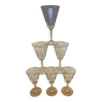 Set of 6 engraved wine glasses