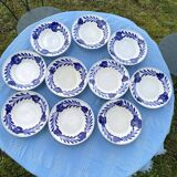 Cobalt blue floral deep plates from Lunéville.