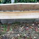 wooden and metal garden bench