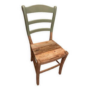 Chaise bois vintage vert