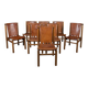 A SUPERB 20thC SET OF EIGHT ILMARI TAPIOVAARA LEATHER DINING CHAIRS c.1950
