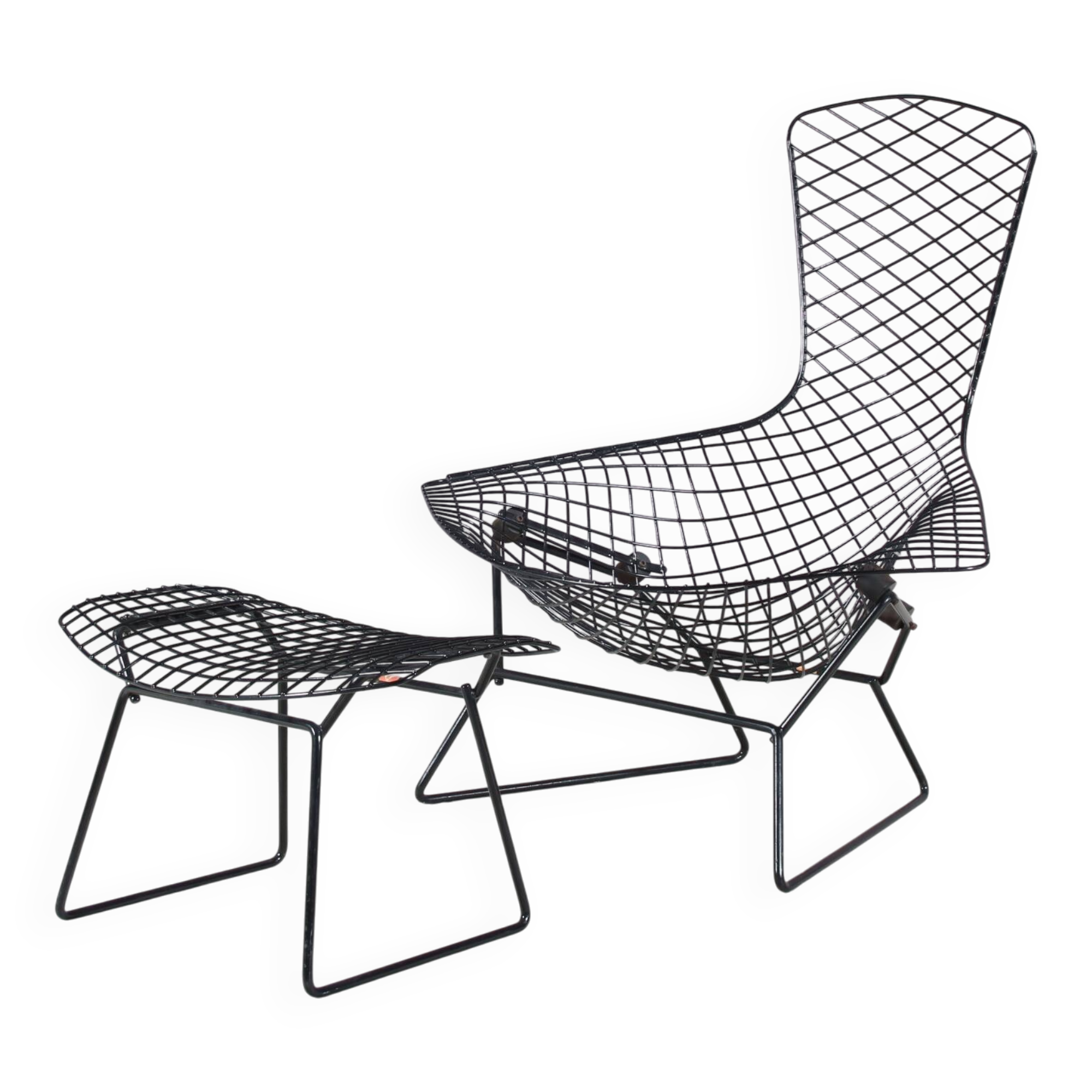 1960s “Bird Chair” with ottoman by Harry Bertoia for Knoll International, U