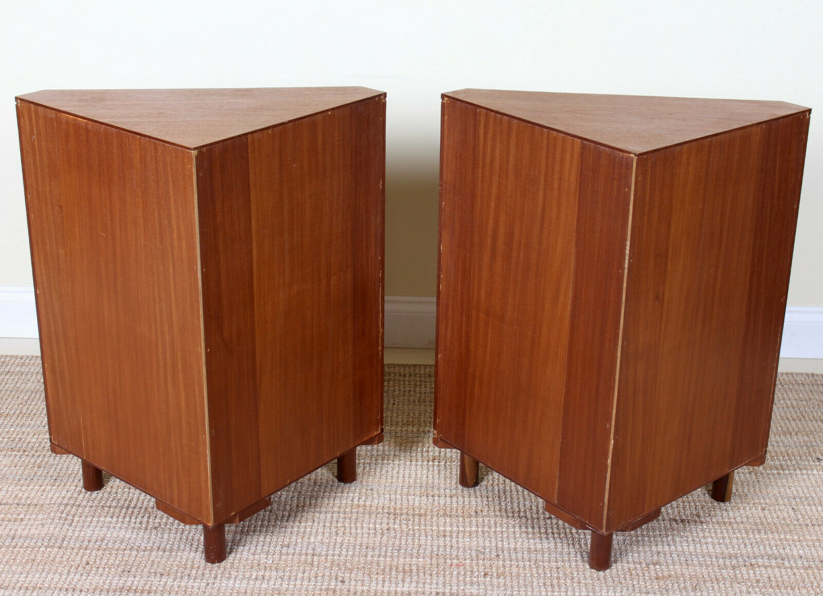 Pair of Danish teak corner cabinets dating from the mid-twentieth century