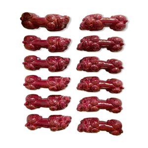 12 porte-couteaux ''Dog'' - bordeaux