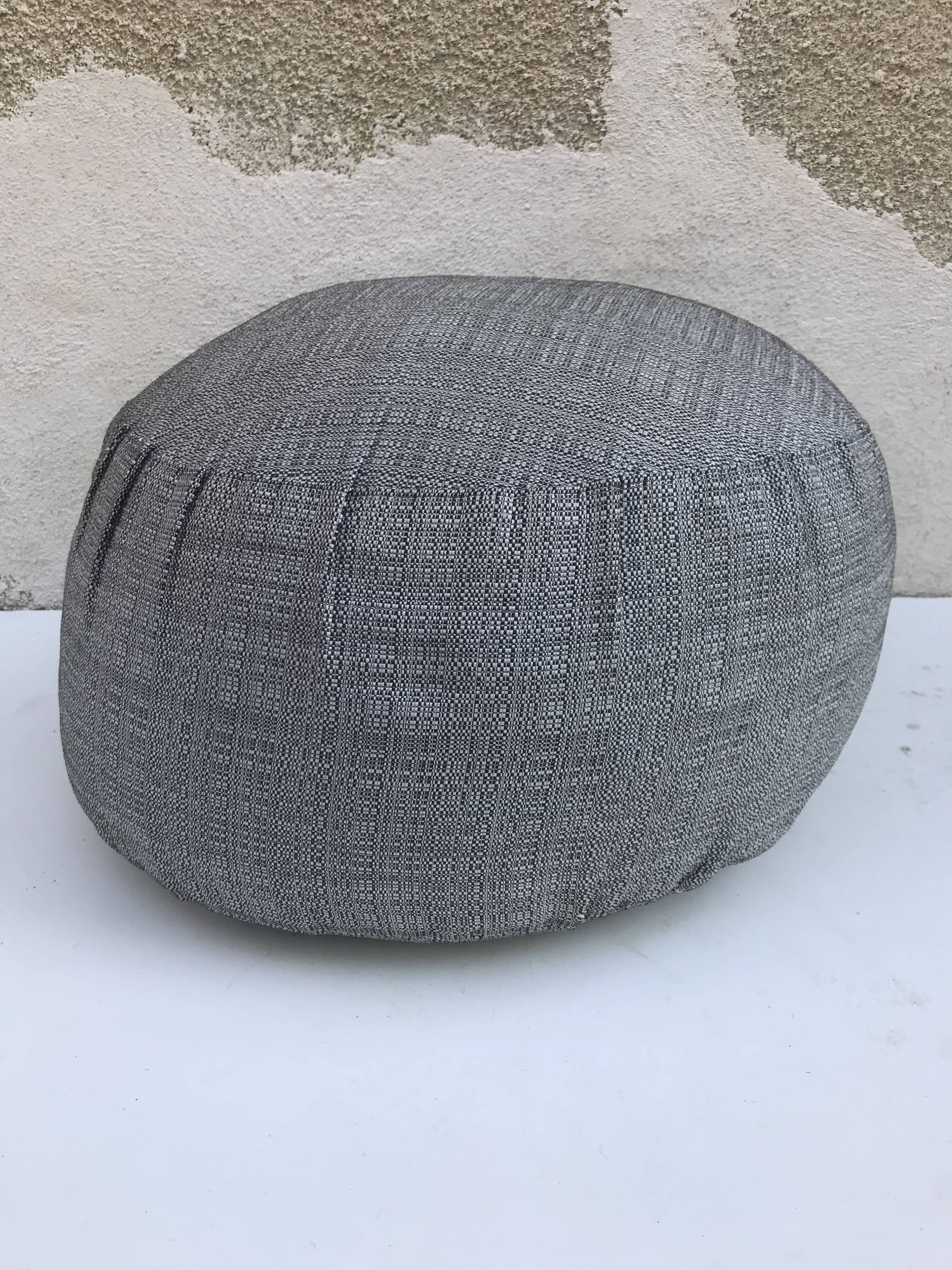 Former ottoman design fabric gray years 70 sitting vintage