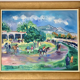 Huile sur toile "L'hippodrome" signée Catherine Garros