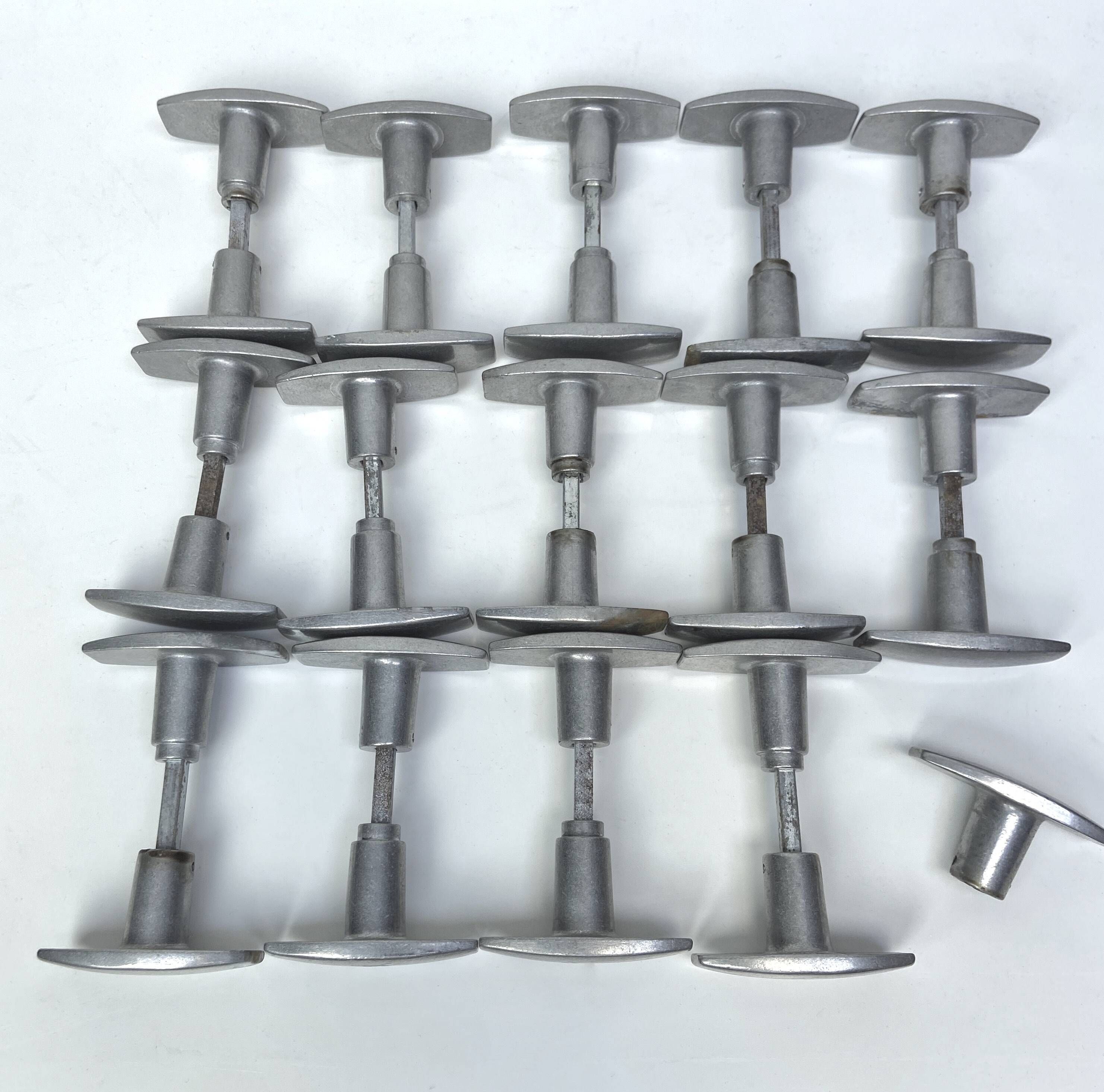 Set of aluminum handles - 15 pair of aluminum handles - industrial design - renovation