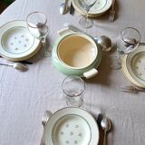 Set of 6 hollow plates old faience of Gien