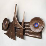 Vintage mid-century wall deco art object 'Brutalim'