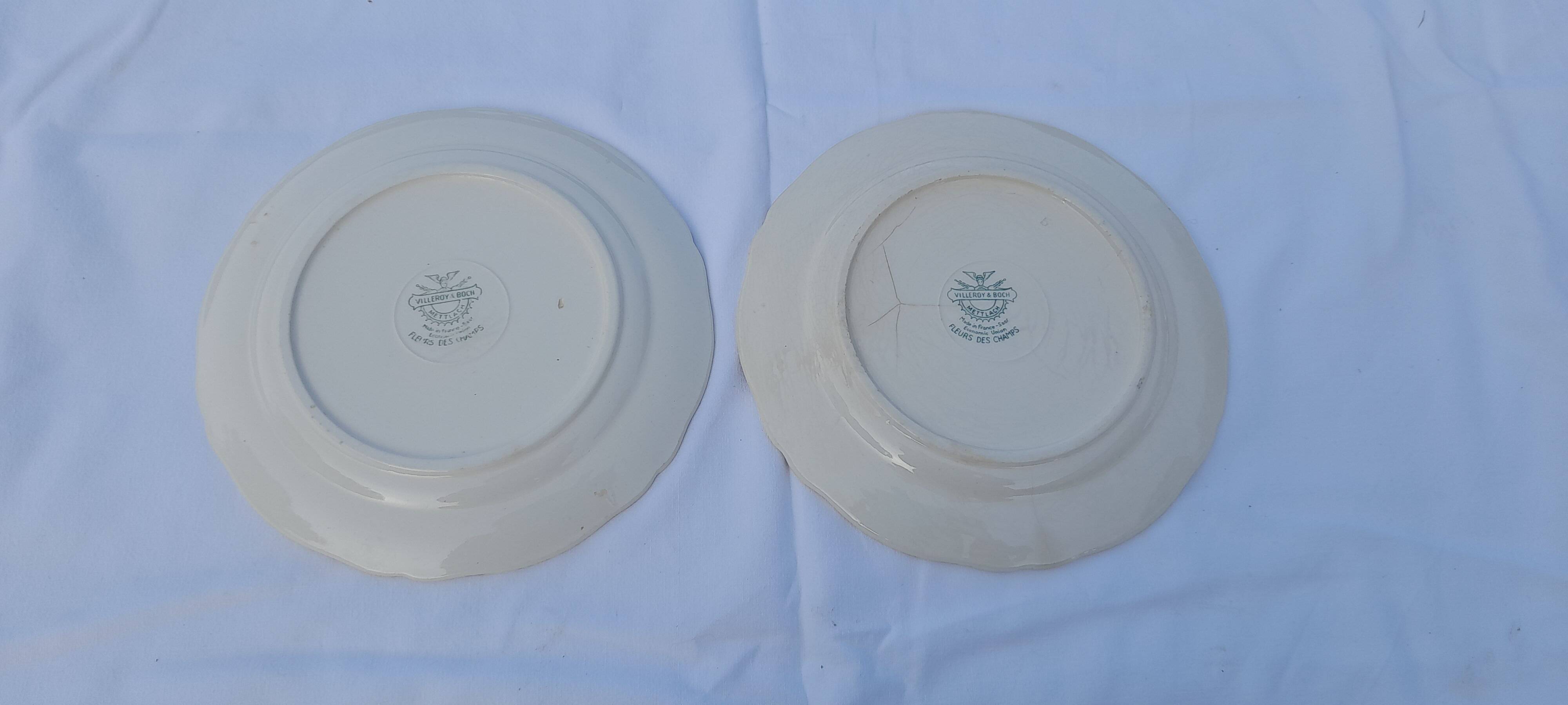 2 Villeroy & Boch dessert plates, wildflower model, diameter 19 cm