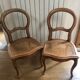 Set of 2 Louis Philippe chairs wood and cannage