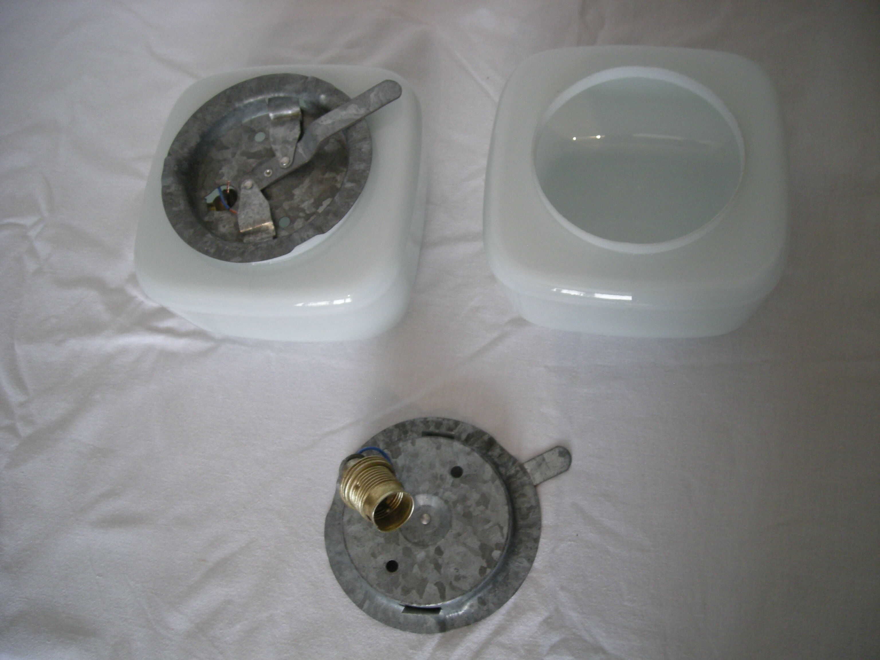 Pair of wall lamps or square ceiling lamp from the 50s