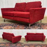 Canapé moderne en tissu et piètement chromé