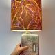 Übelacker table lamp - Battery lamp on a vase fireplace with botanical shade | 42 cm