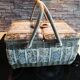 Box basket sewing 2 handles fabric 1960 1970