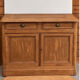 Old solid oak buffet with 2 drawers