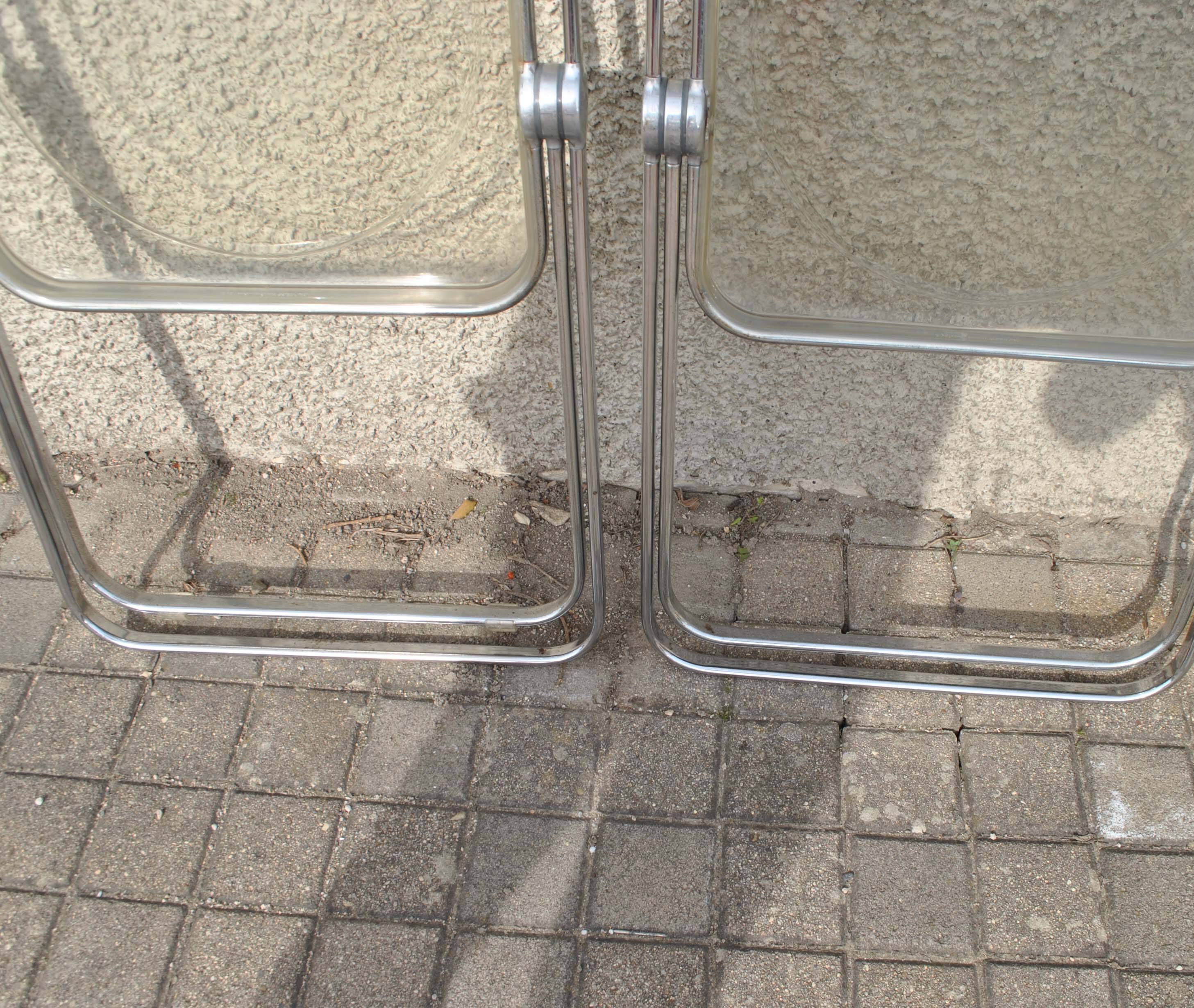 Set of 2 vintage DESIGN PLIA chairs by Giancarlo Piretti for Castelli Italy 1960s
