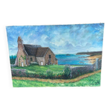 Oil painting on canvas, house by the sea, signed Lelaidier, 73x5