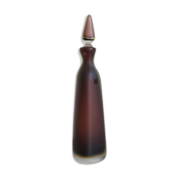 Bouteille en verre incisi serie Italien Venini Murano  1980