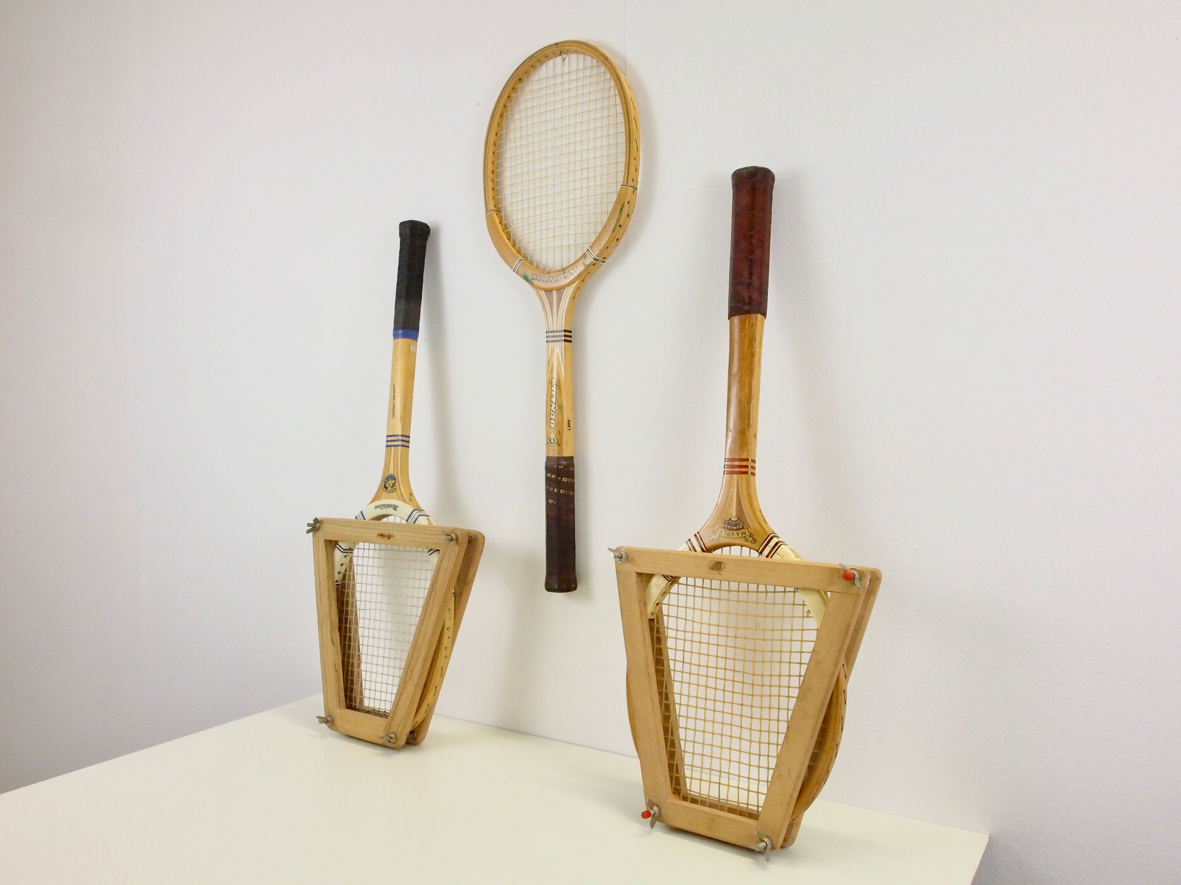 Vintage mid century wooden tennis rackets