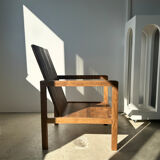 Armchair in natural wood (teak) minimalist design