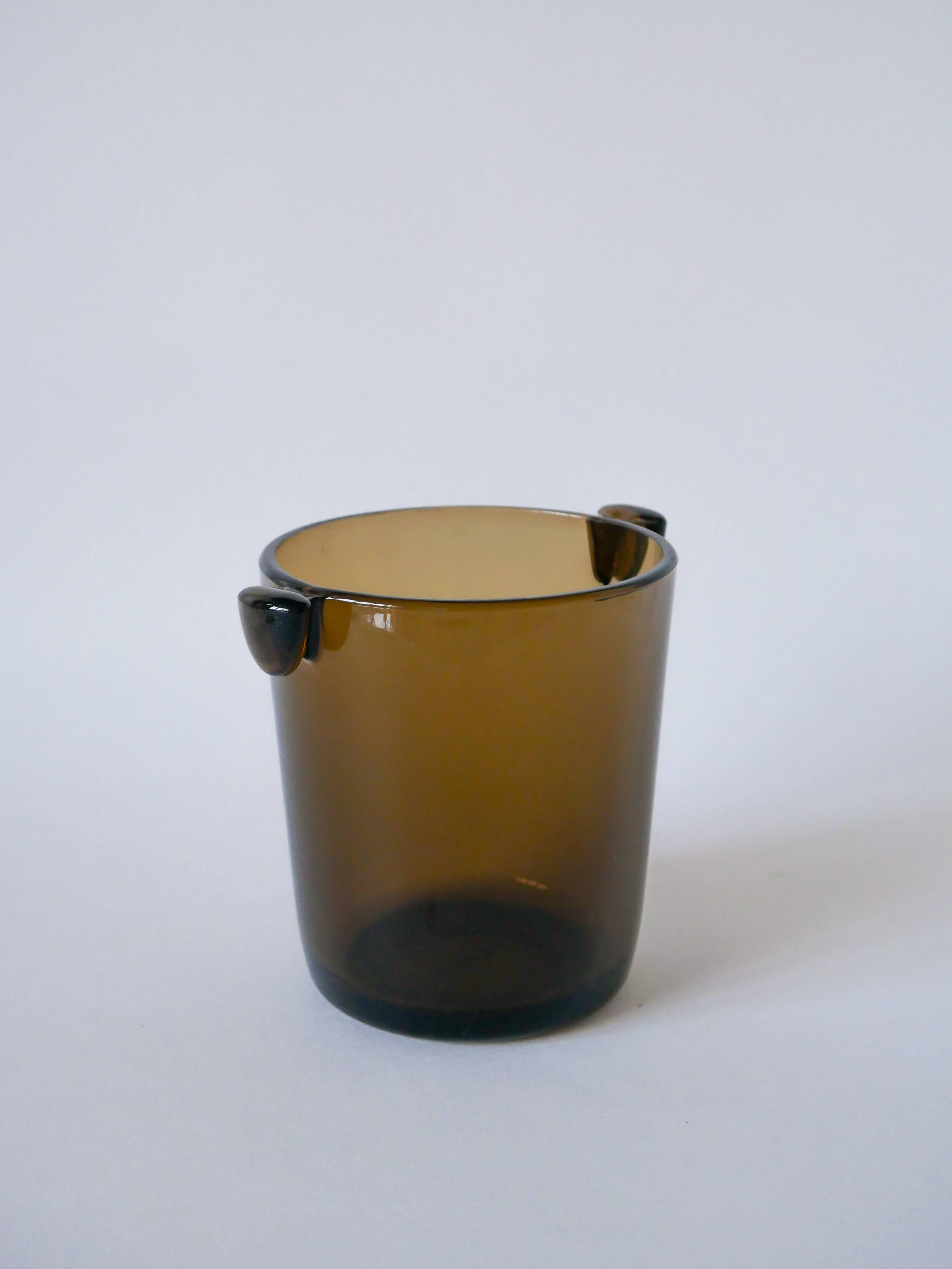 Smoked glass ice bucket design 1970