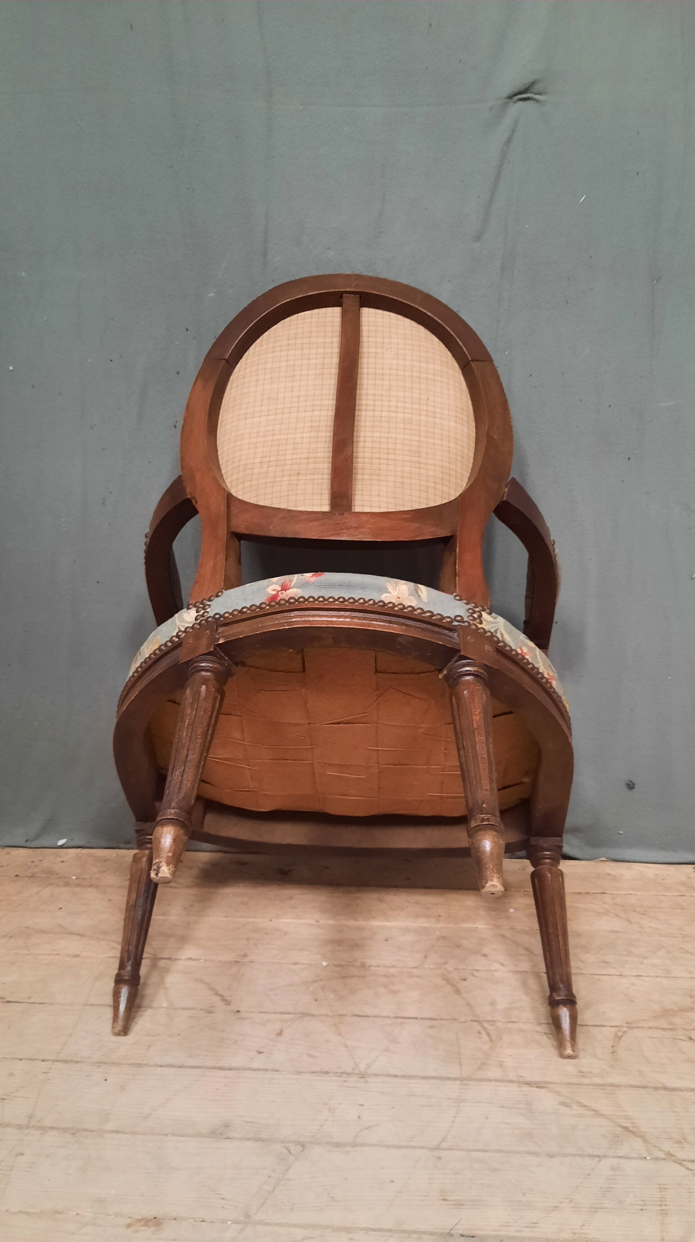 Louis XVI style medallion armchair