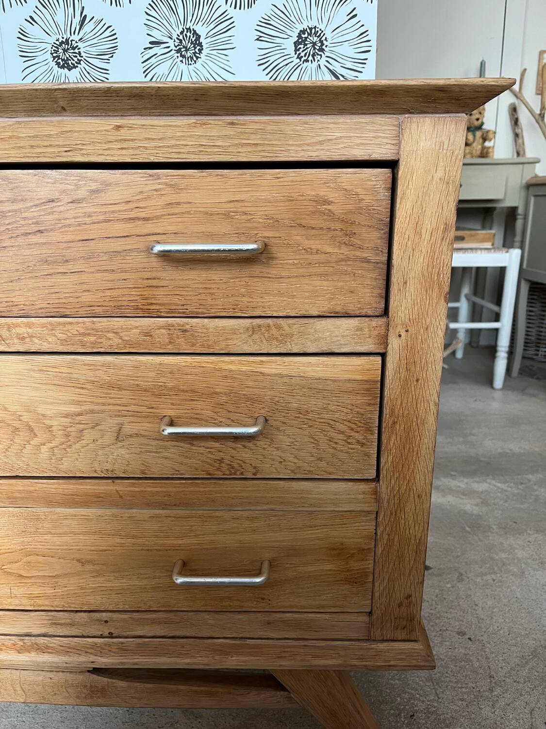 Commode Oscar bois et noir années 50-70 style scandinave